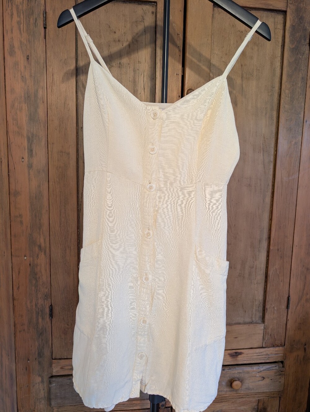 Rails Aurora Canary Linen Blend Button Front Dress XS
